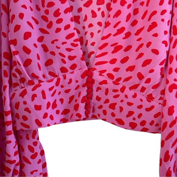 SIGNITURE8 Leopard Print Batwing Sleeve Top Pink + Red M - Picture 4 of 9